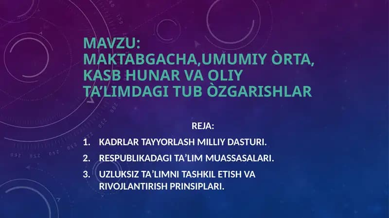 Kadrlar tayyorlash milliy dasturi