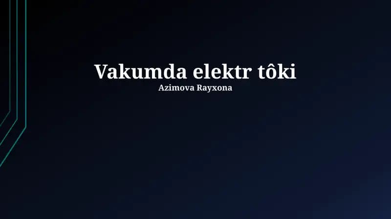 Vakumda elektr tôki