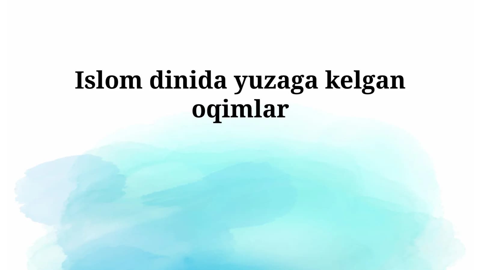 Islom dinida yuzaga kelgan oqimlar