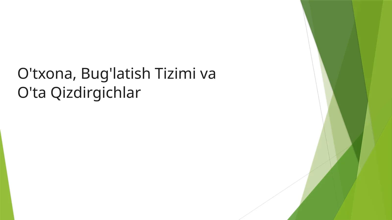O'txona, Bug'latish Tizimi va O'ta Qizdirgichlar