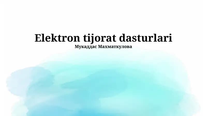 Elektron tijorat dasturlari
