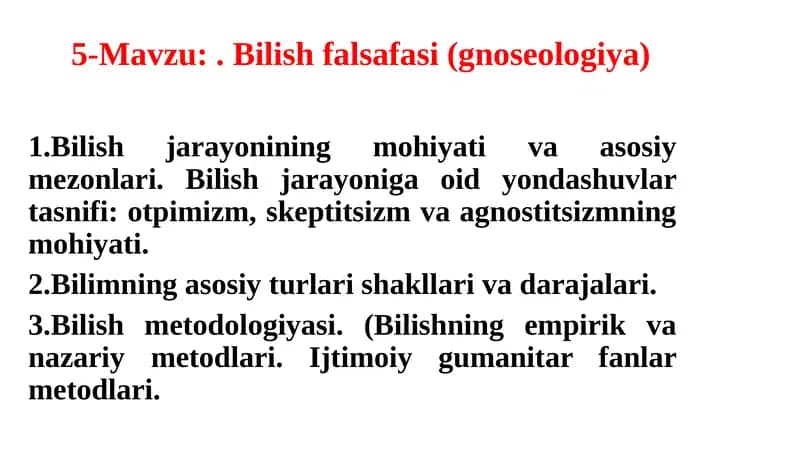 Gnoseologiya
