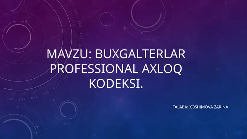 Buxgalterlar professional axloq kodeksi