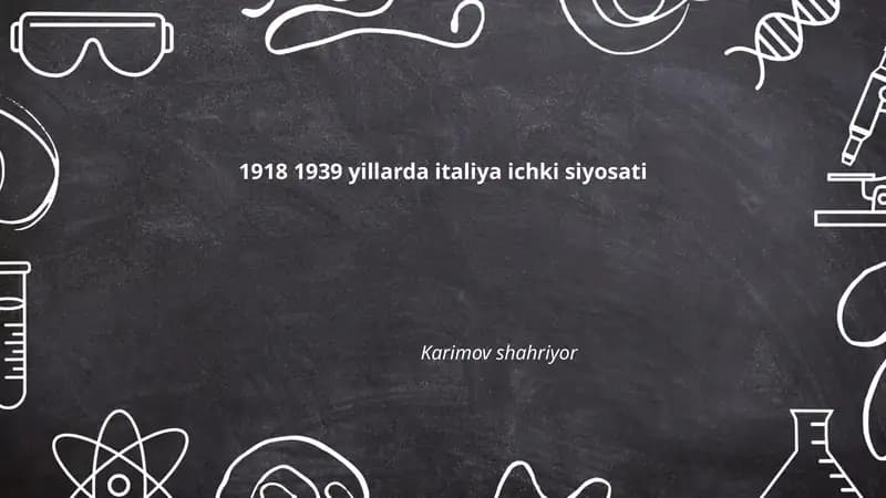 Italiya ichki siyosati 1918-1939