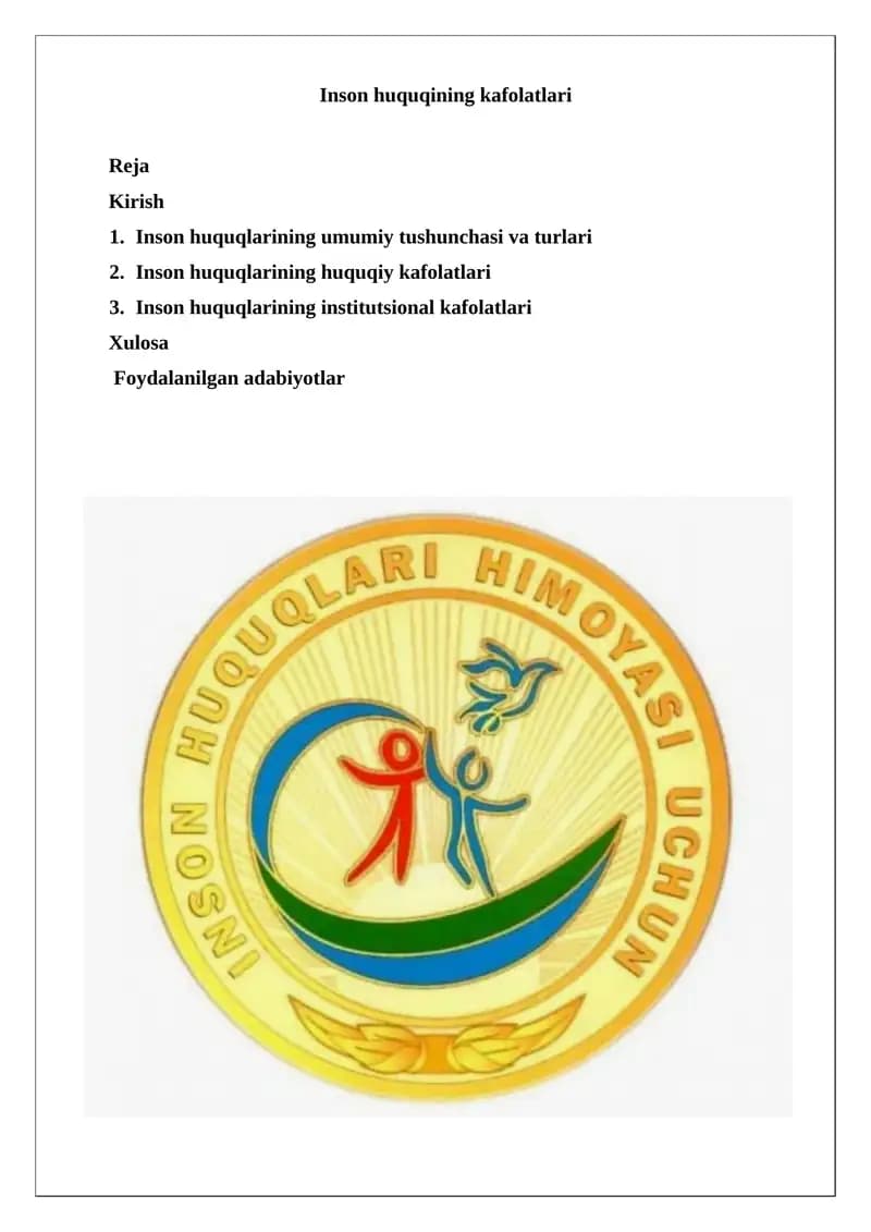 Inson huquqining kafolatlari