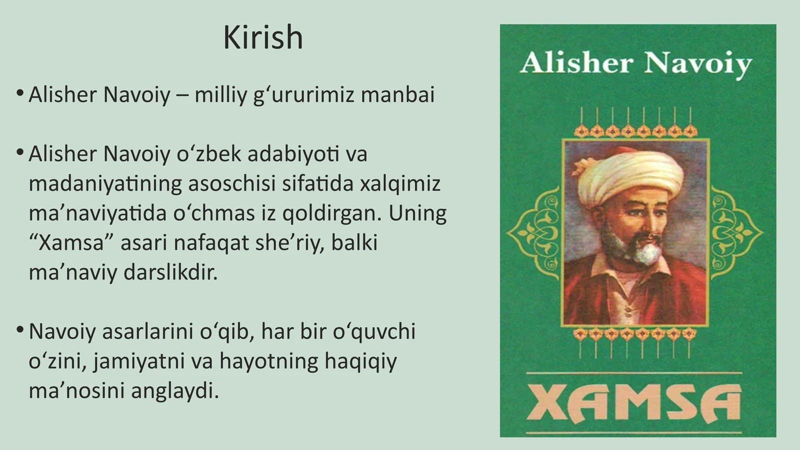 Alisher Navoiy – milliy g‘ururimiz manbai