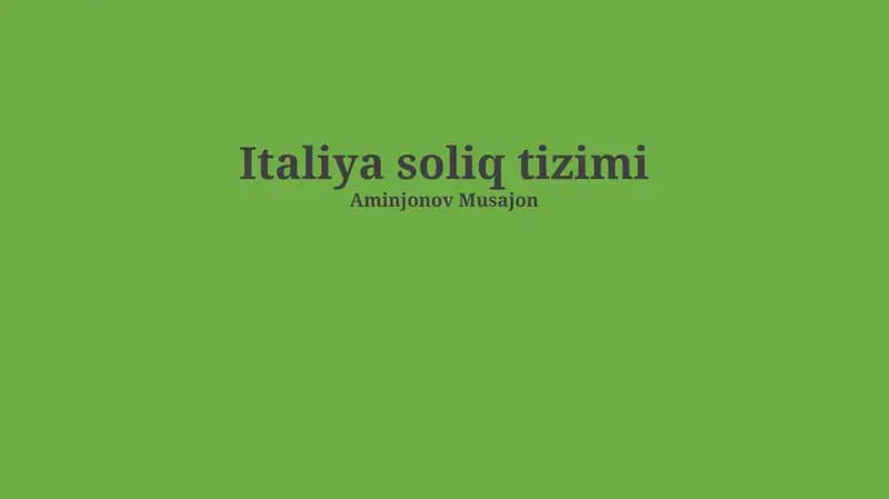 Italiya soliq tizimi