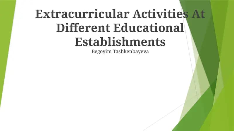 Extracurricular Activities At Different Educational Establishments
