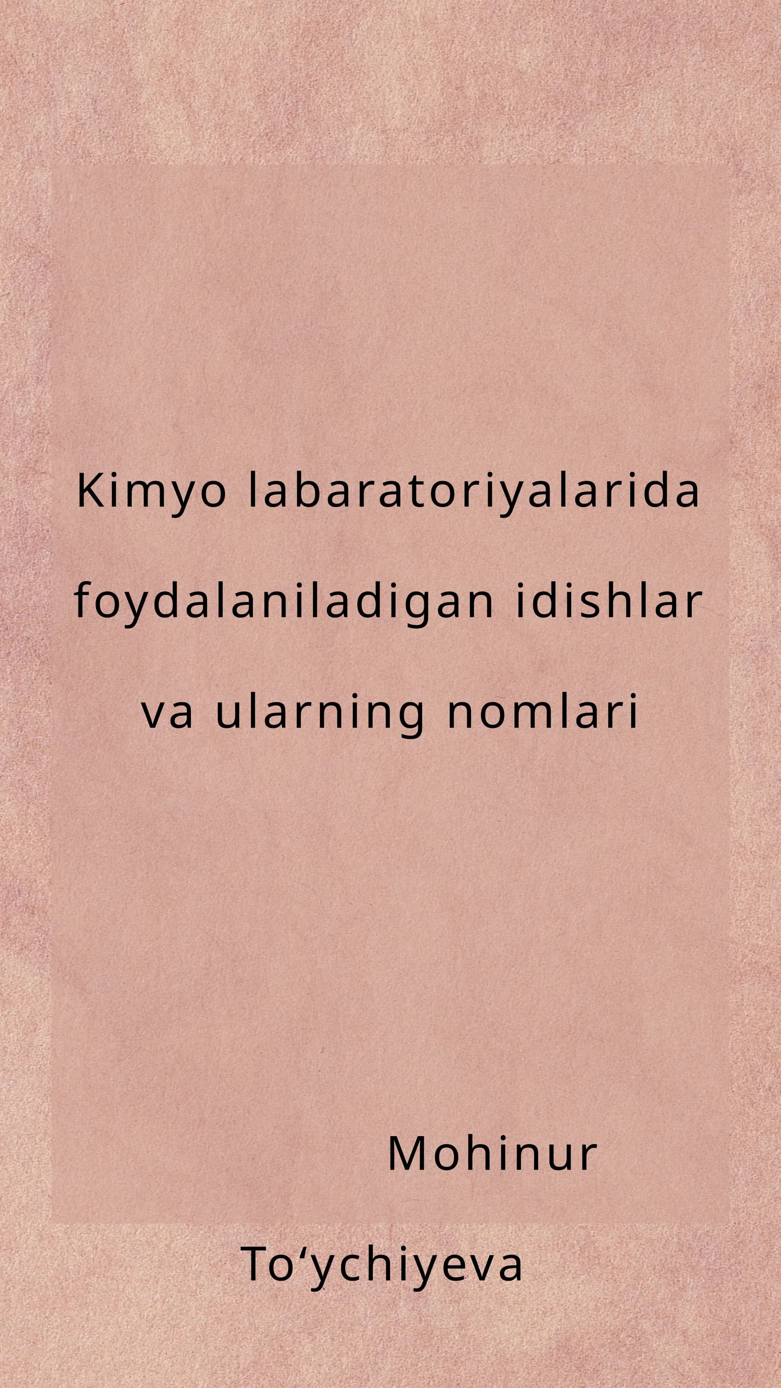 Kimyo labaratoriyalarida foydalaniladigan idishlar nomlari