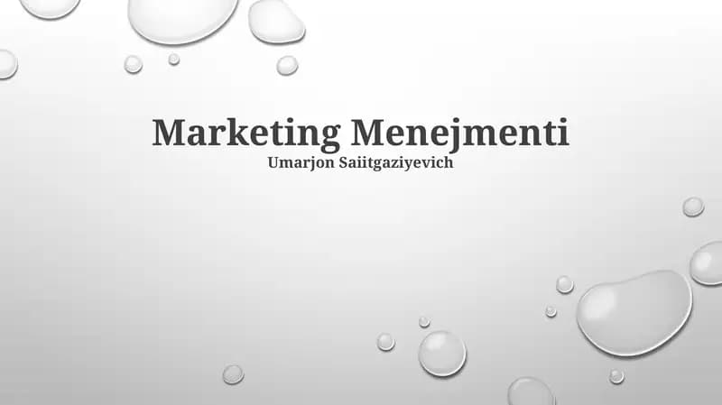Marketing Menejmenti