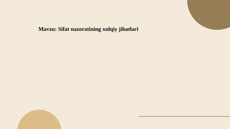 Sifat nazoratining xulqiy jihatlari