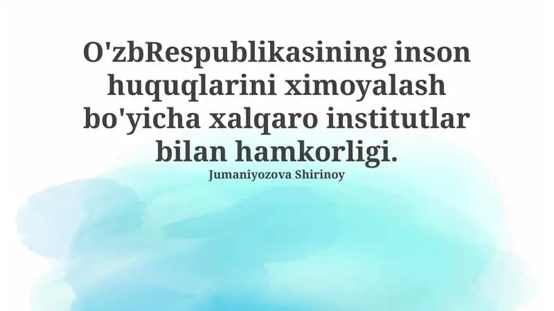 O'zbekistonning Inson Huquqlari
