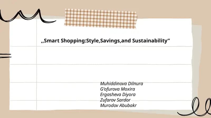 Smart Shopping:Style,Savings,and Sustainability