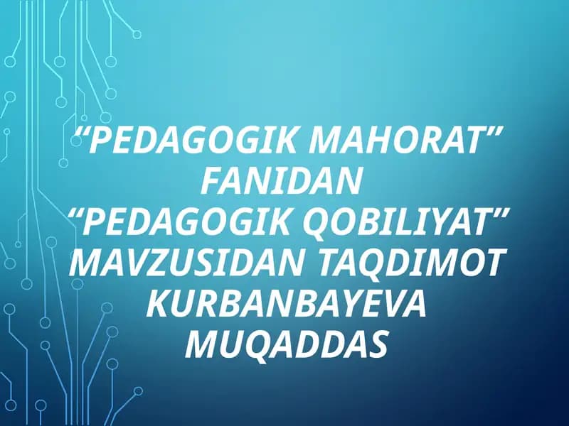 Pedagogik qobiliyat
