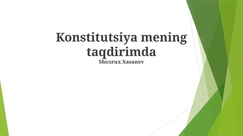 Konstitutsiya mening taqdirimda