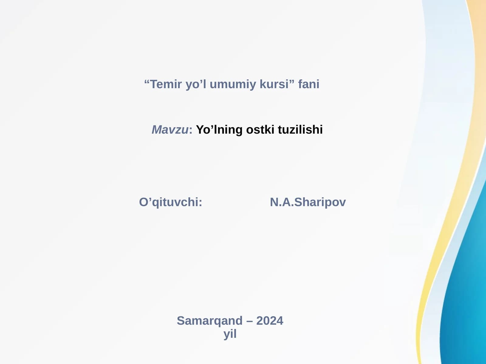 Temir yo’l umumiy kursi