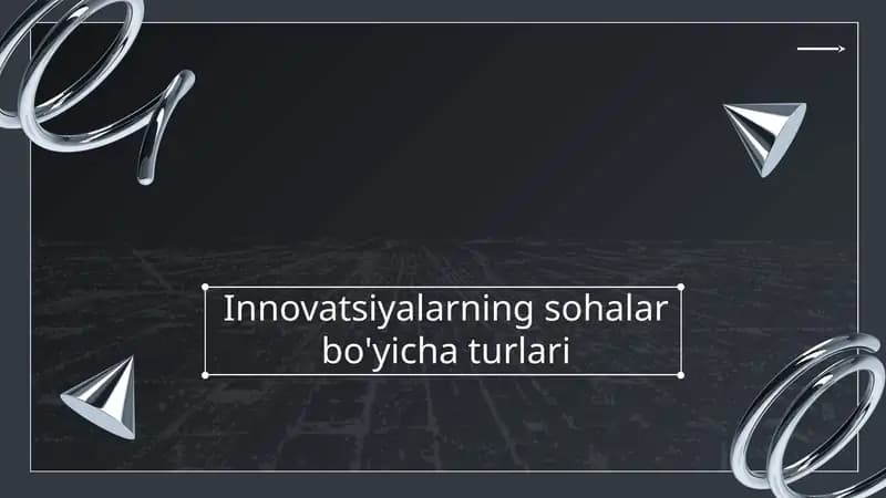 Innovatsiyalarning sohalar bo'yicha turlari