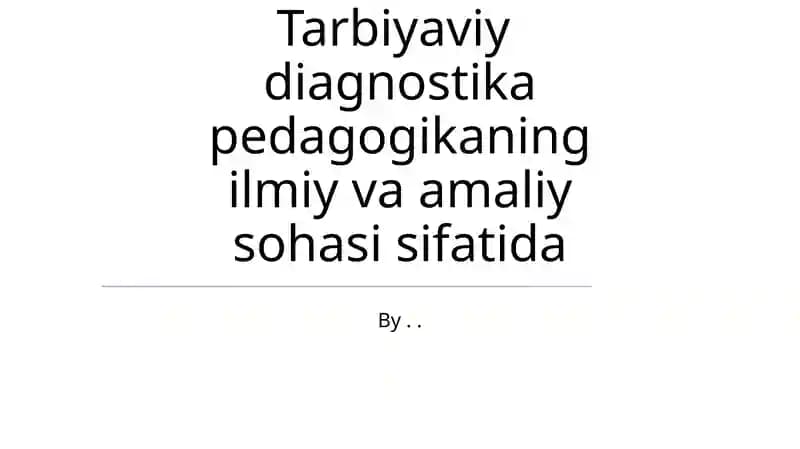 Ta'lim Diagnostikasi