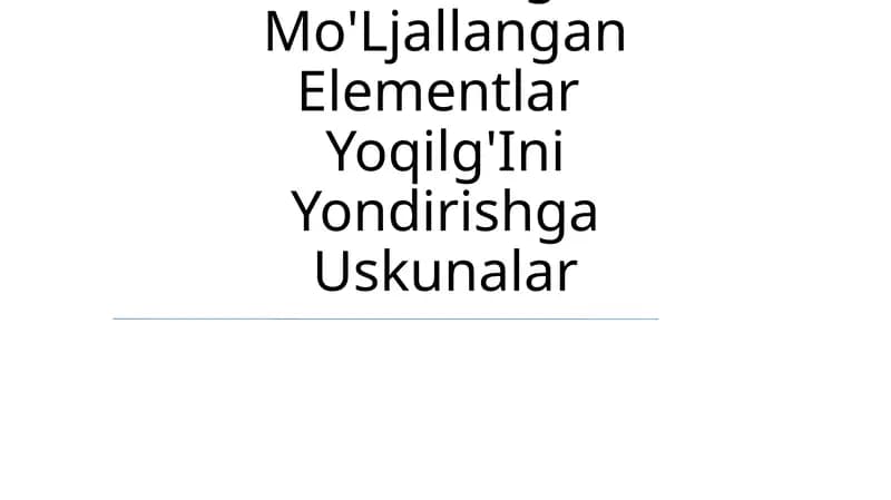 Pechlarning Asosiy Elementlari Sovutishga Mo'Ljallangan Elementlar Yoqilg'Ini Yondirishga Uskunalar