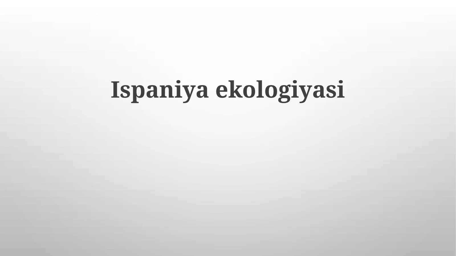 Ispaniya ekologiyasi