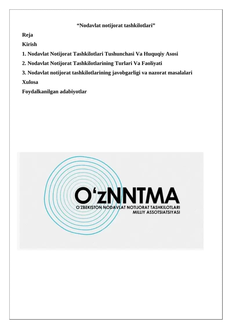 Nodavlat notijorat tashkilotlari