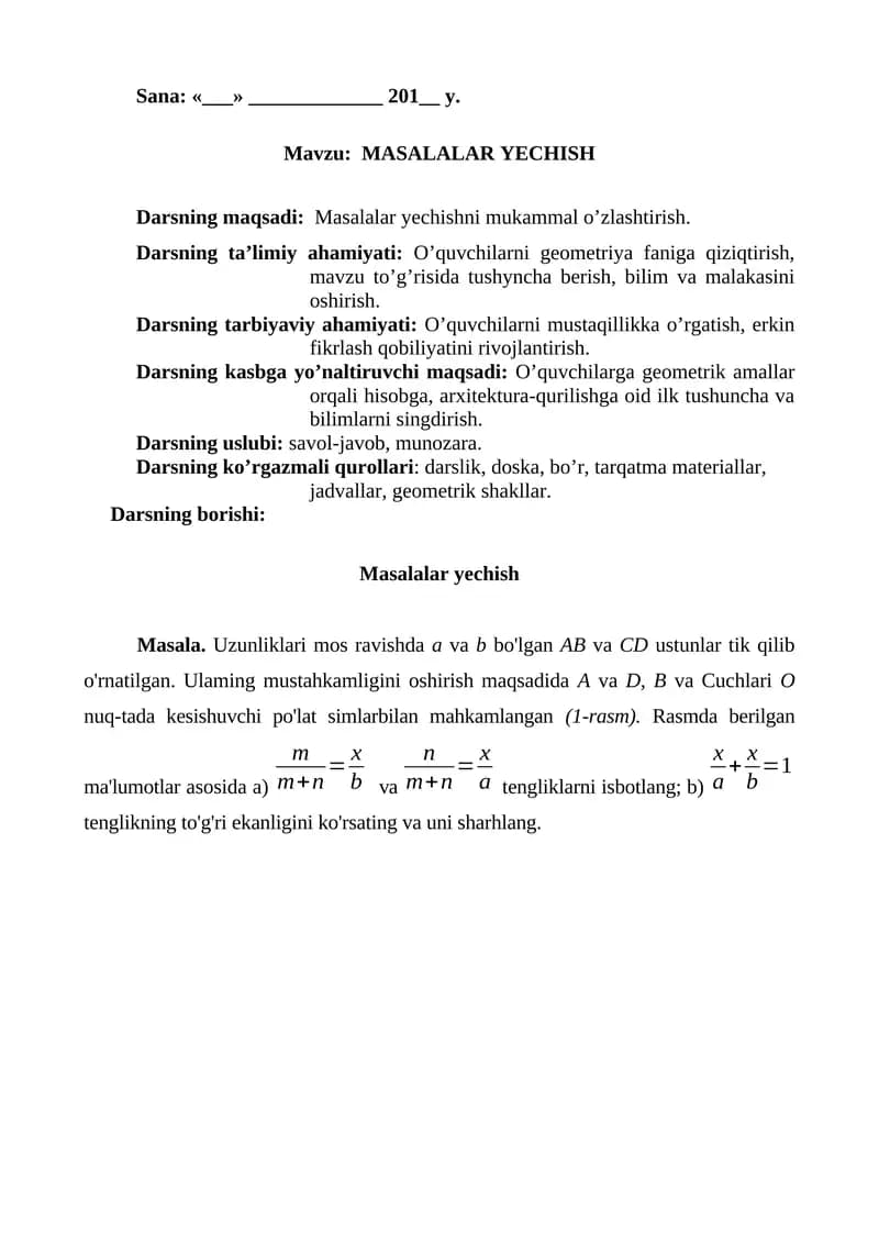 9-sinf geometriya2-chorak dars ishlanmalar