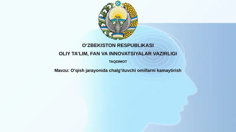 O’qish jarayonida chalg'ituvchi omillarni kamaytirish