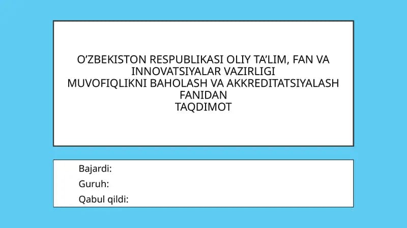 Sinov laboratoriyalarini akkreditatsiyadan oʻtkazish tartibi