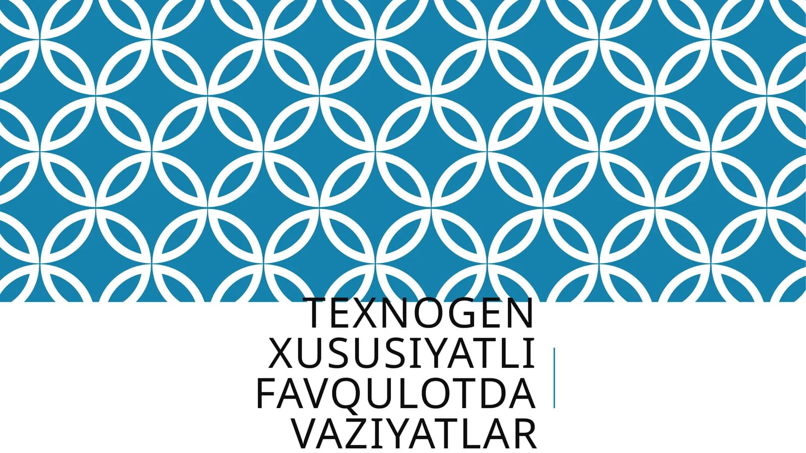 Texnogen xususiyatli favqulotda vaziyatlar
