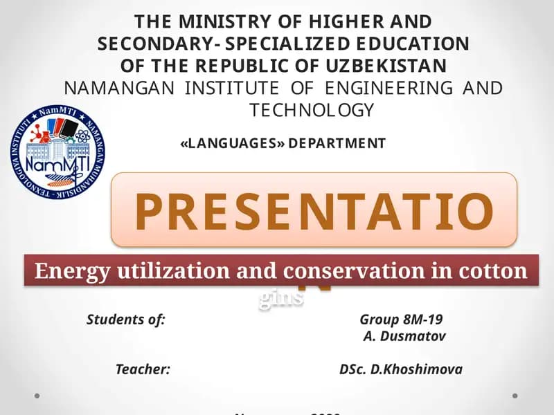 Energy utilization and conservation in cotton gins