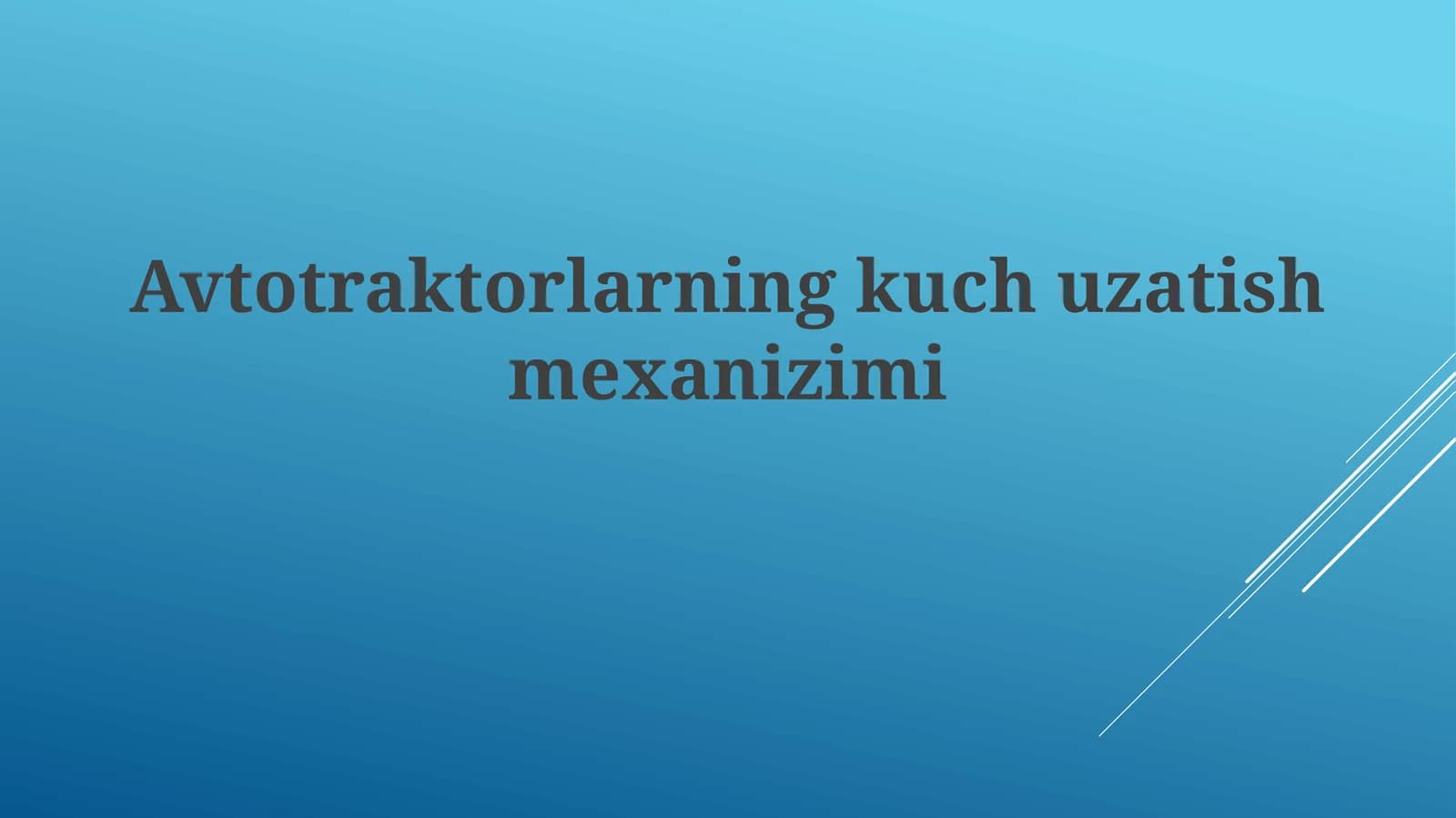 Avtotraktorlarning kuch uzatish mexanizimi