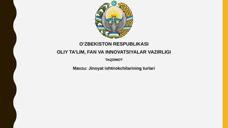 Jinoyatishtirokchilarining turlari