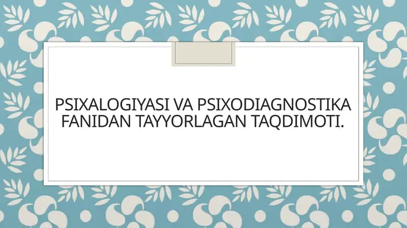 I.S.Vigotiskiy madaniy tarixiy konsepsiyasi