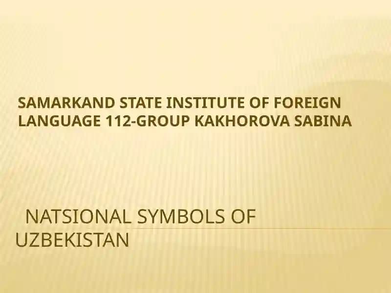 Natsionalsymbols of Uzbekistan