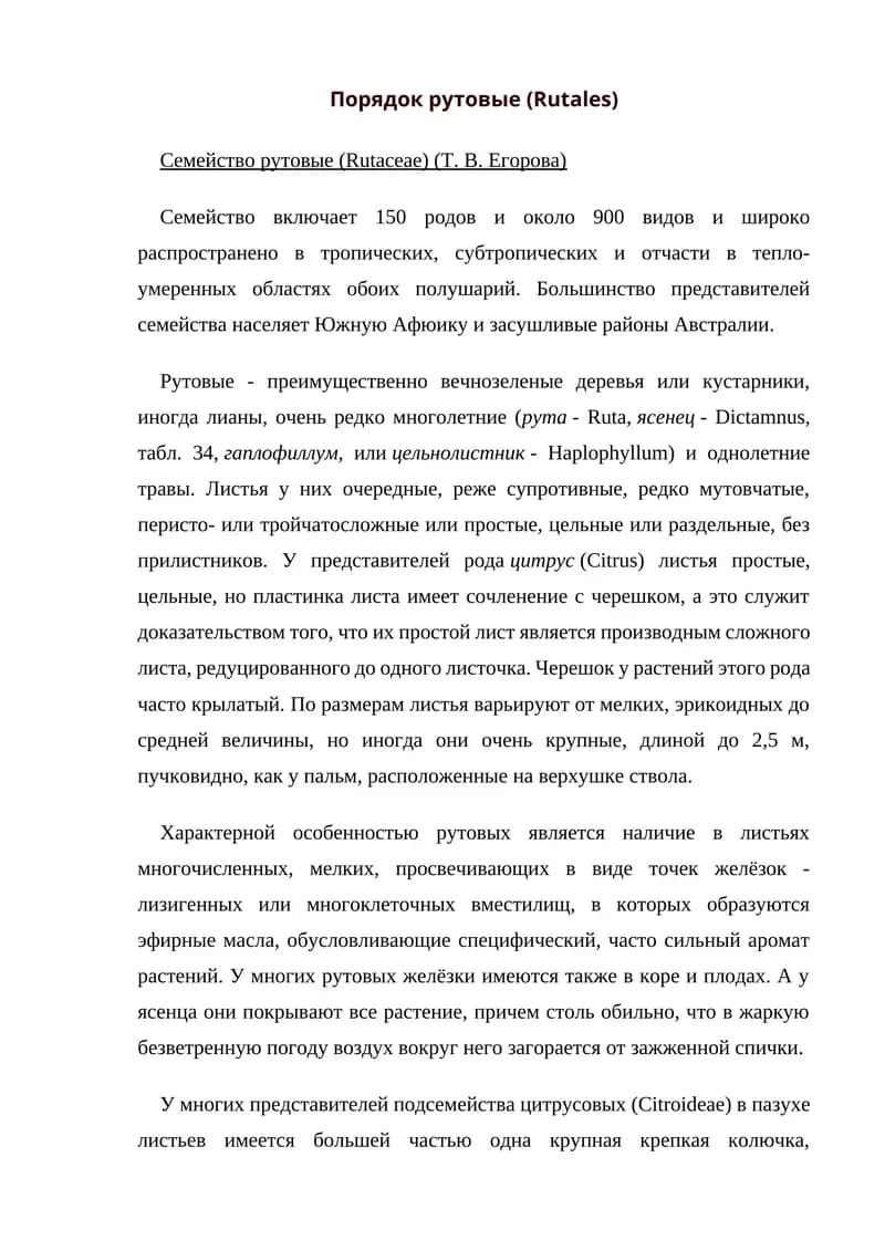 Семейство рутовые (Rutaceae)
