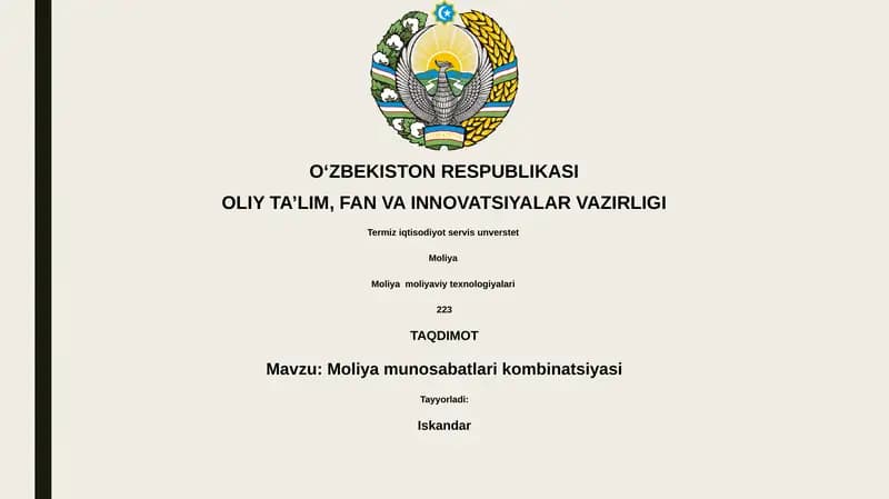 Moliya munosabatlari kombinatsiyasi