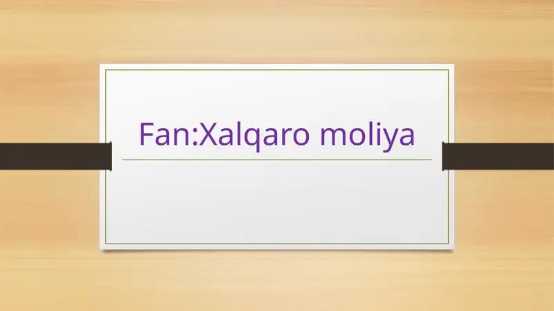 Global fond bozoridagi moliyaviy innovatsiyalar