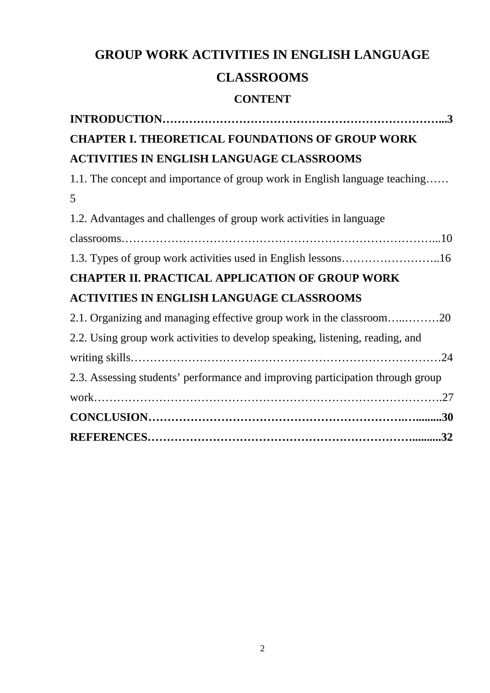 GROUP WORK ACTIVITIES IN ENGLISH LANGUAGE CLASSROOMS