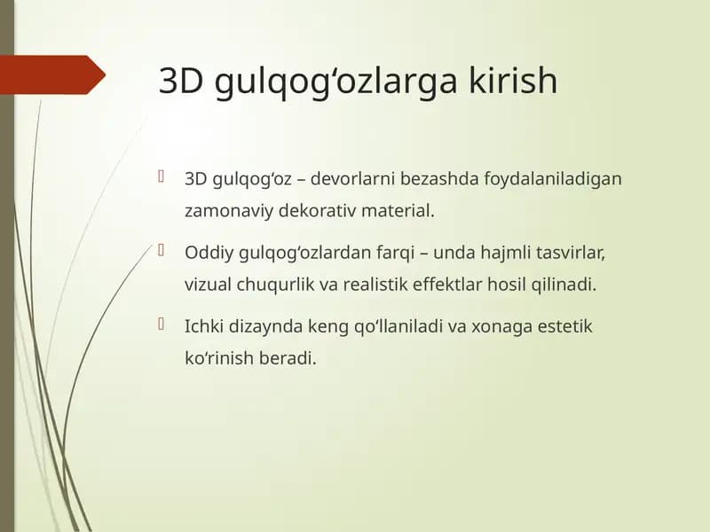 3D gulqog‘ozlarga kirish