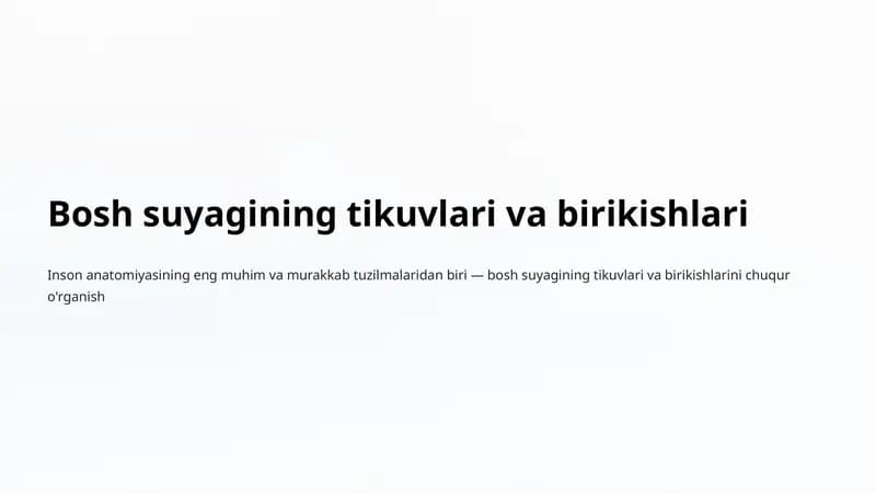 Bosh suyagining tikuvlari va birikishlari