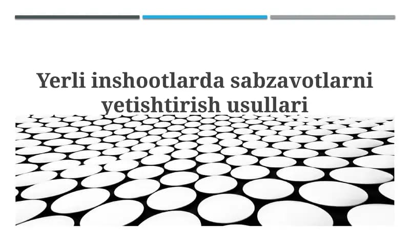 Issiqxona sabzavotchiligining asosiy usullari
