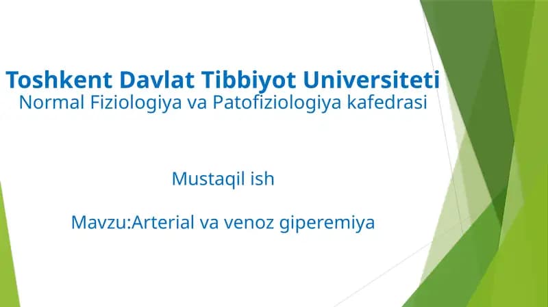 Arterial va venoz giperemiya