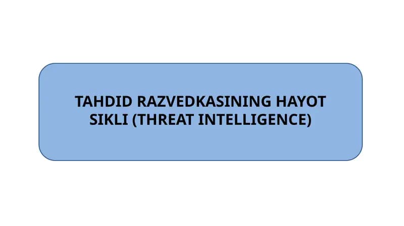 Tahdid Razvedkasining Hayot Sikli