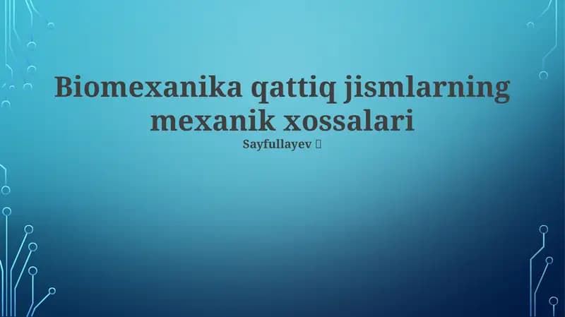 Qattiq jismlar kinematikasi
