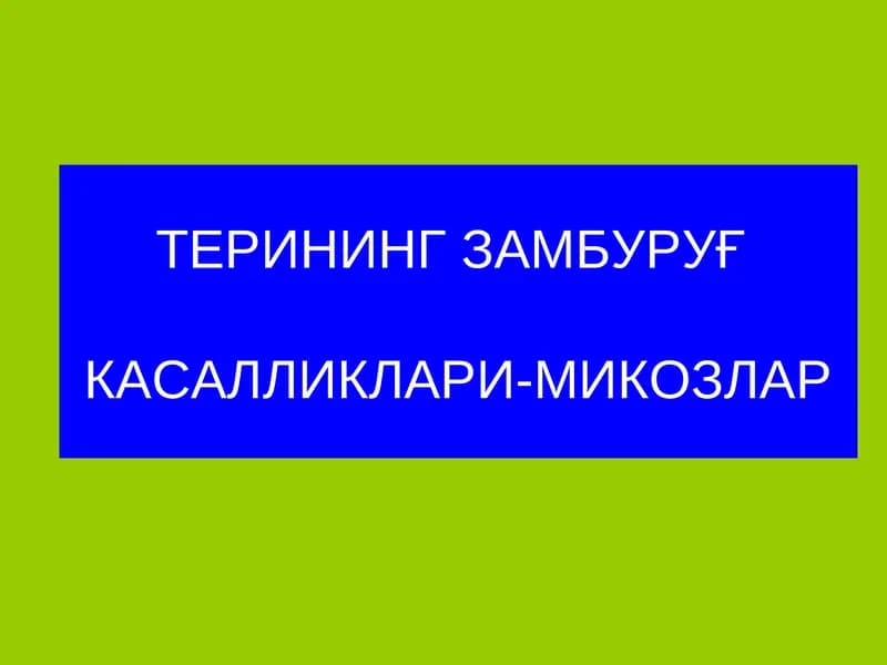 Замбуруғ касалликлари-микозлар
