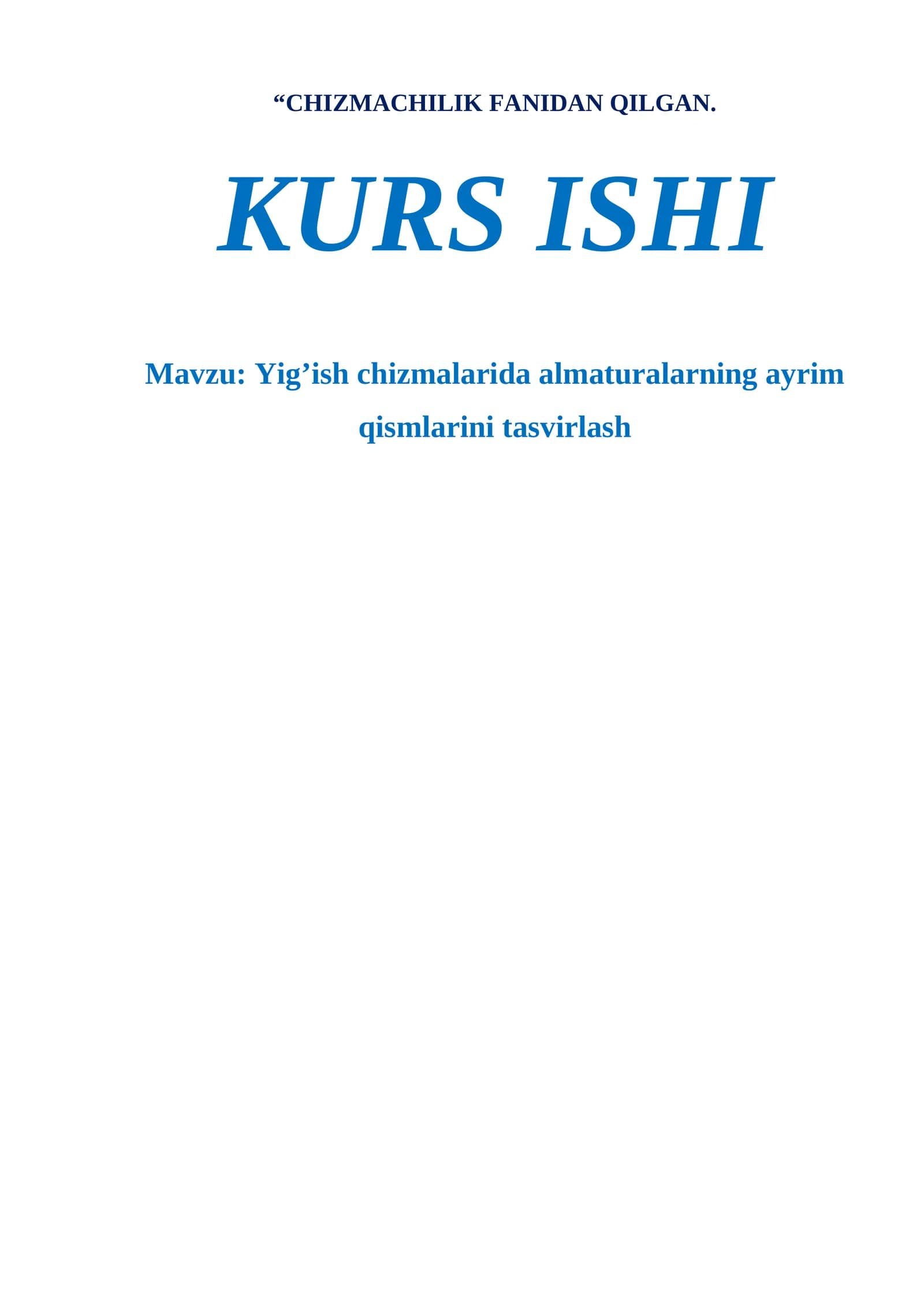 Yig’ish chizmalarida almaturalarning ayrim qismlarini tasvirlash