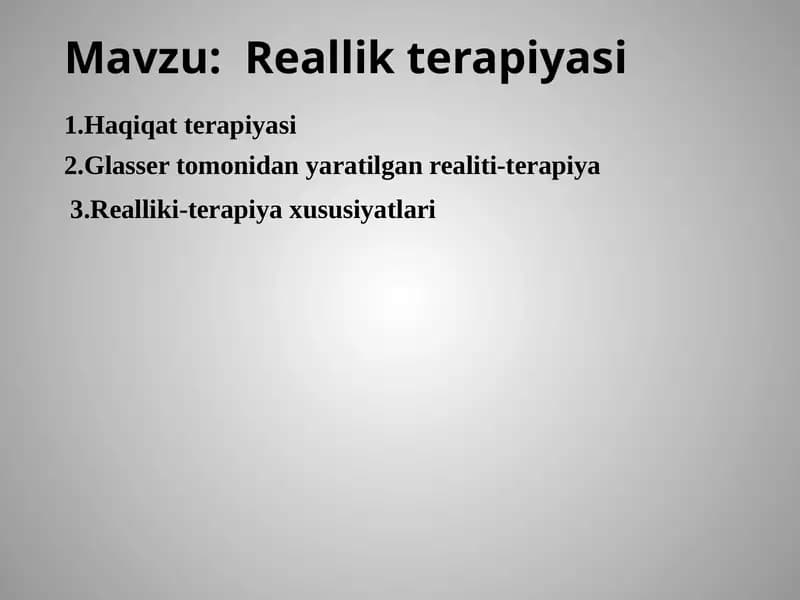 Reallik terapiyasi