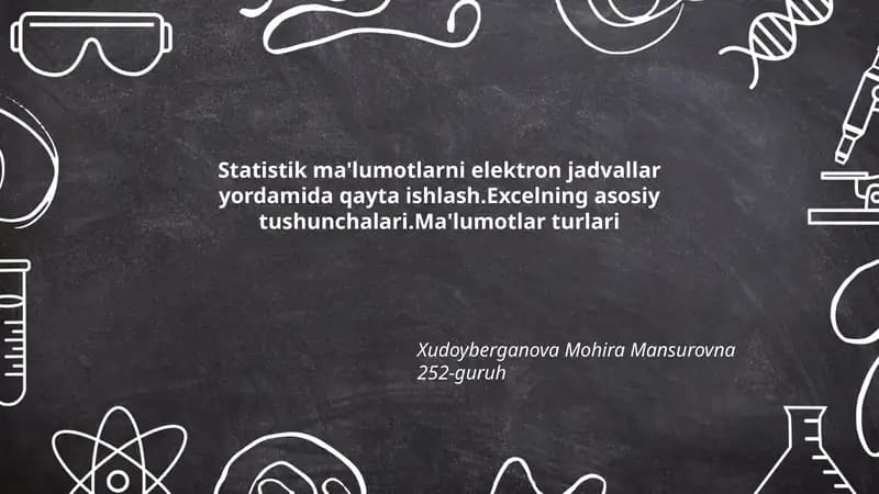 Excel va elektron jadvallar tushunchasi