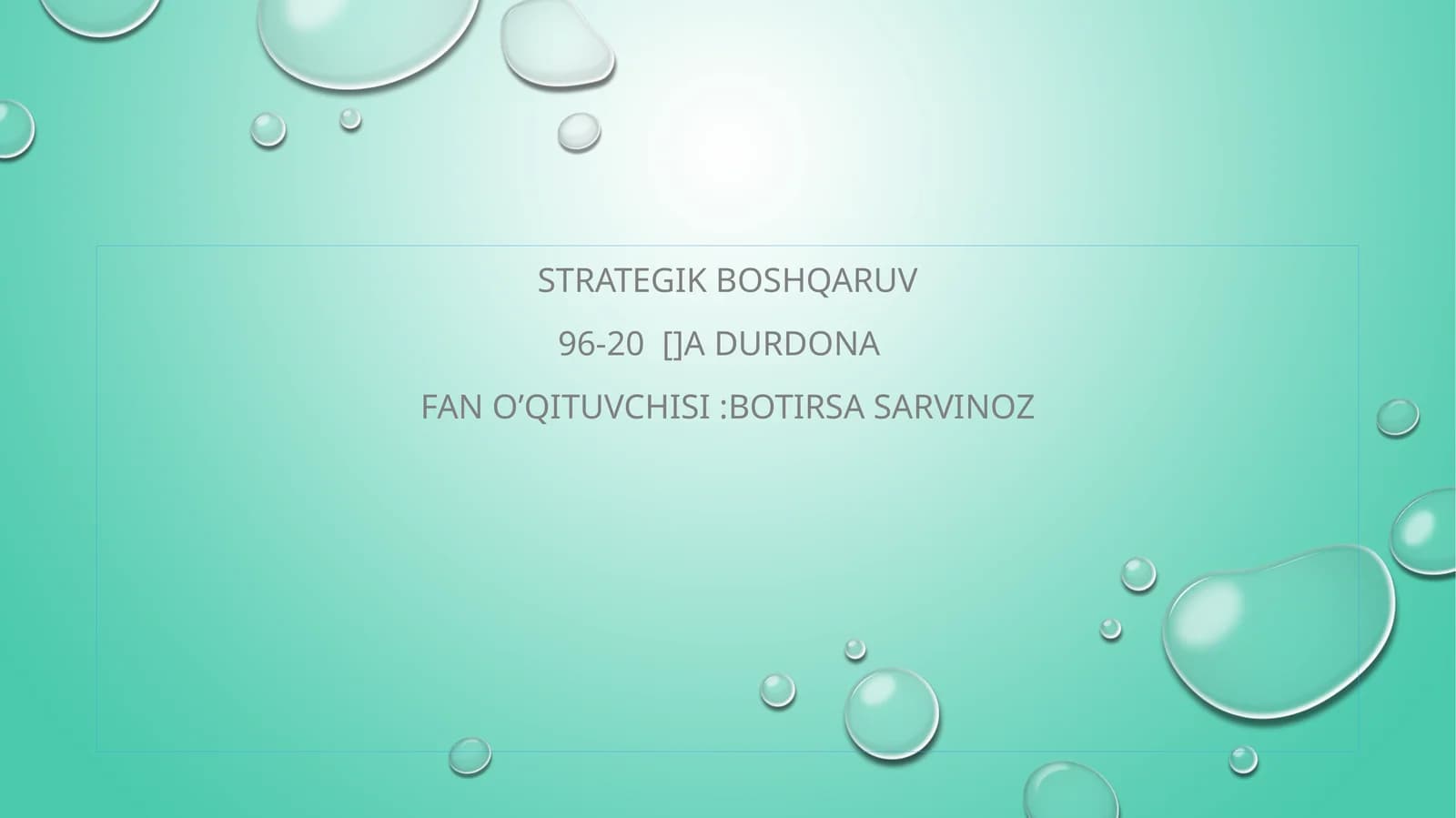 Strategik boshqaruv