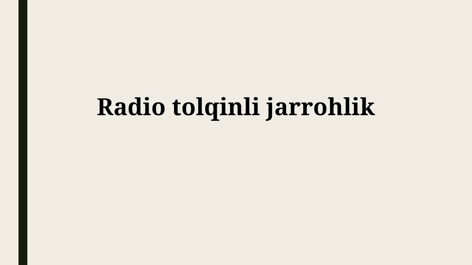 Radiochastotali xirurgiya